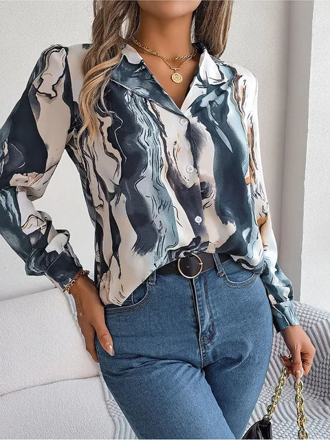 Lila Marble Print Blouse