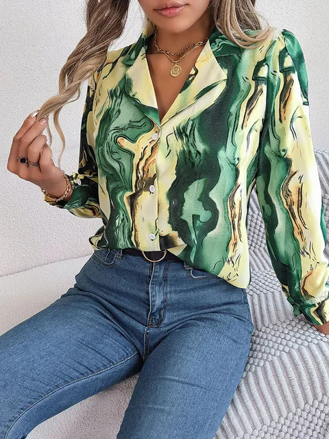 Lila Marble Print Blouse