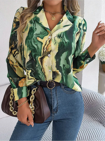 Lila Marble Print Blouse