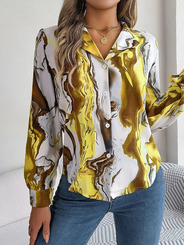 Lila Marble Print Blouse