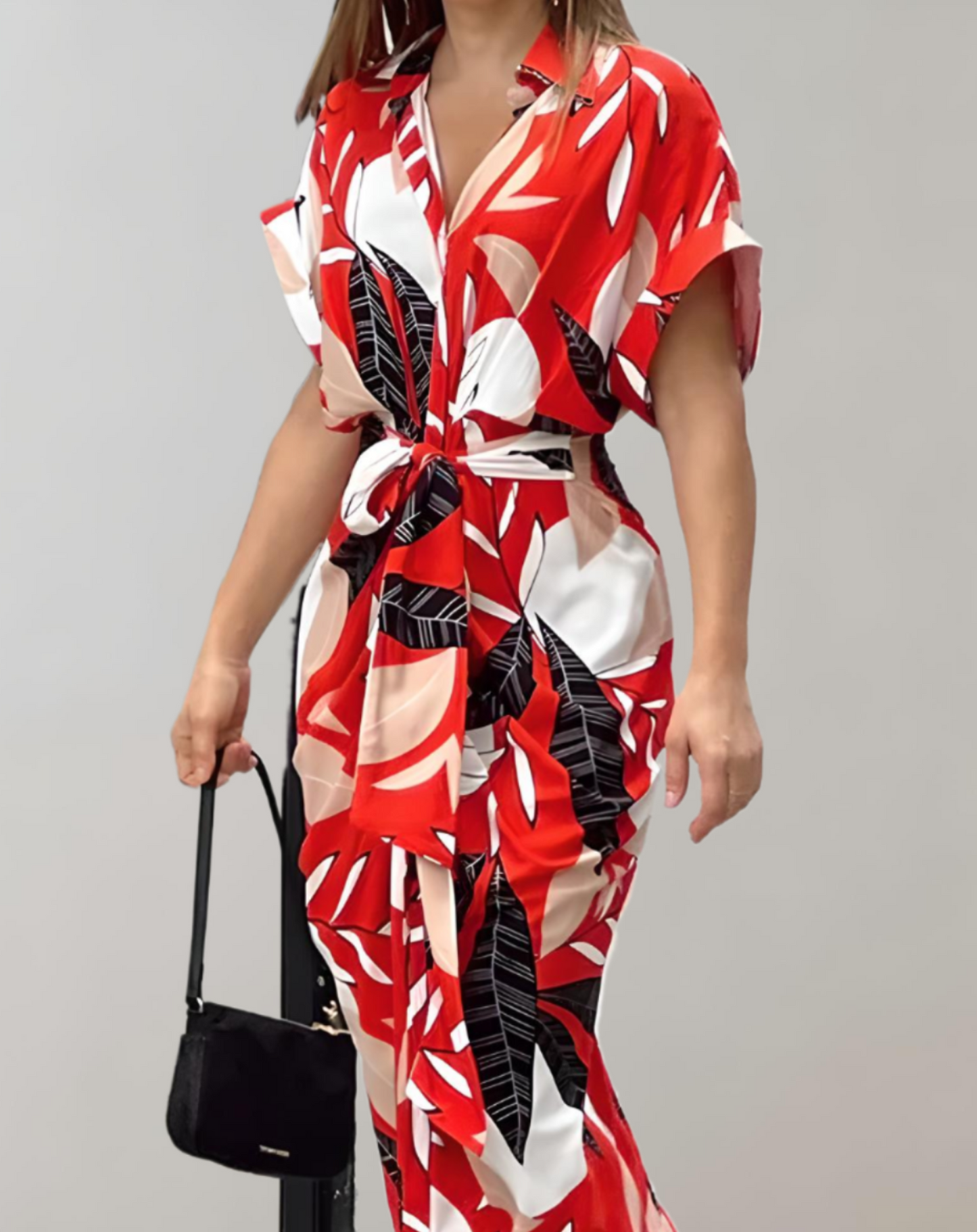 Sophie - Elegante Jurk met Tropische Print voor een Zomers Avontuur