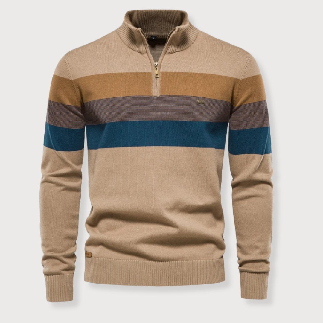 LUCAS | GESTREEPTE HALF-ZIP TRUI