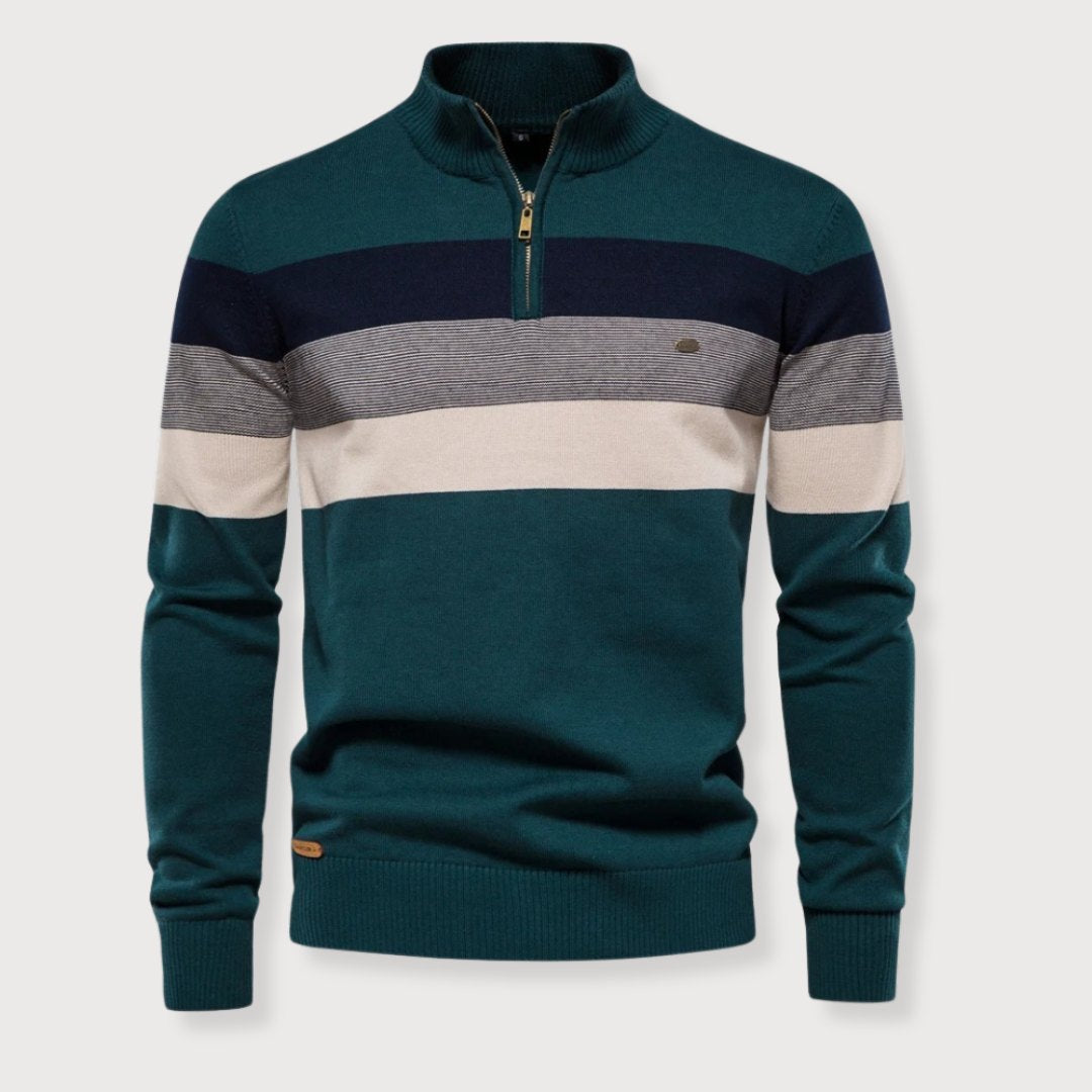 LUCAS | GESTREEPTE HALF-ZIP TRUI