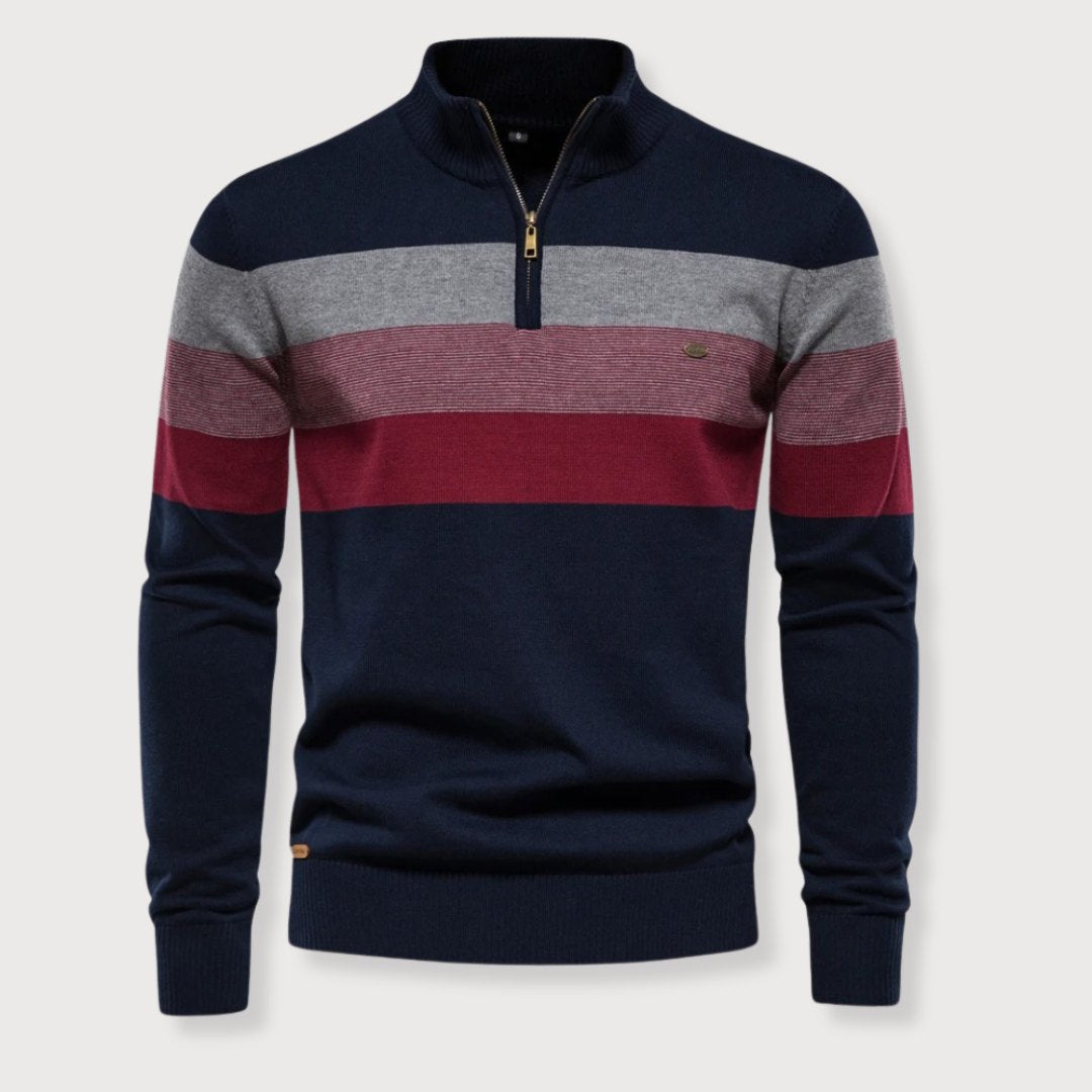 LUCAS | GESTREEPTE HALF-ZIP TRUI