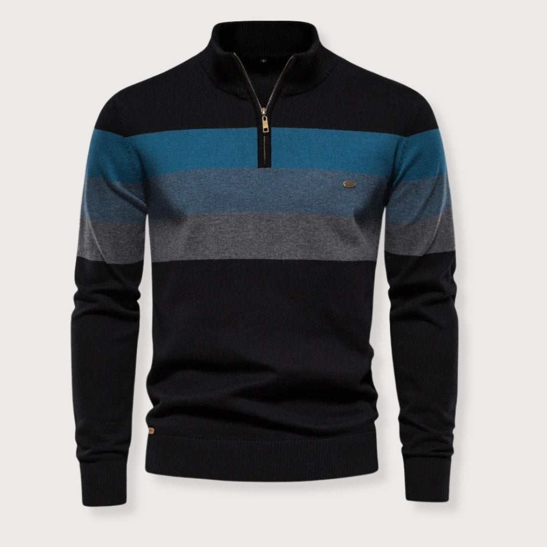 LUCAS | GESTREEPTE HALF-ZIP TRUI