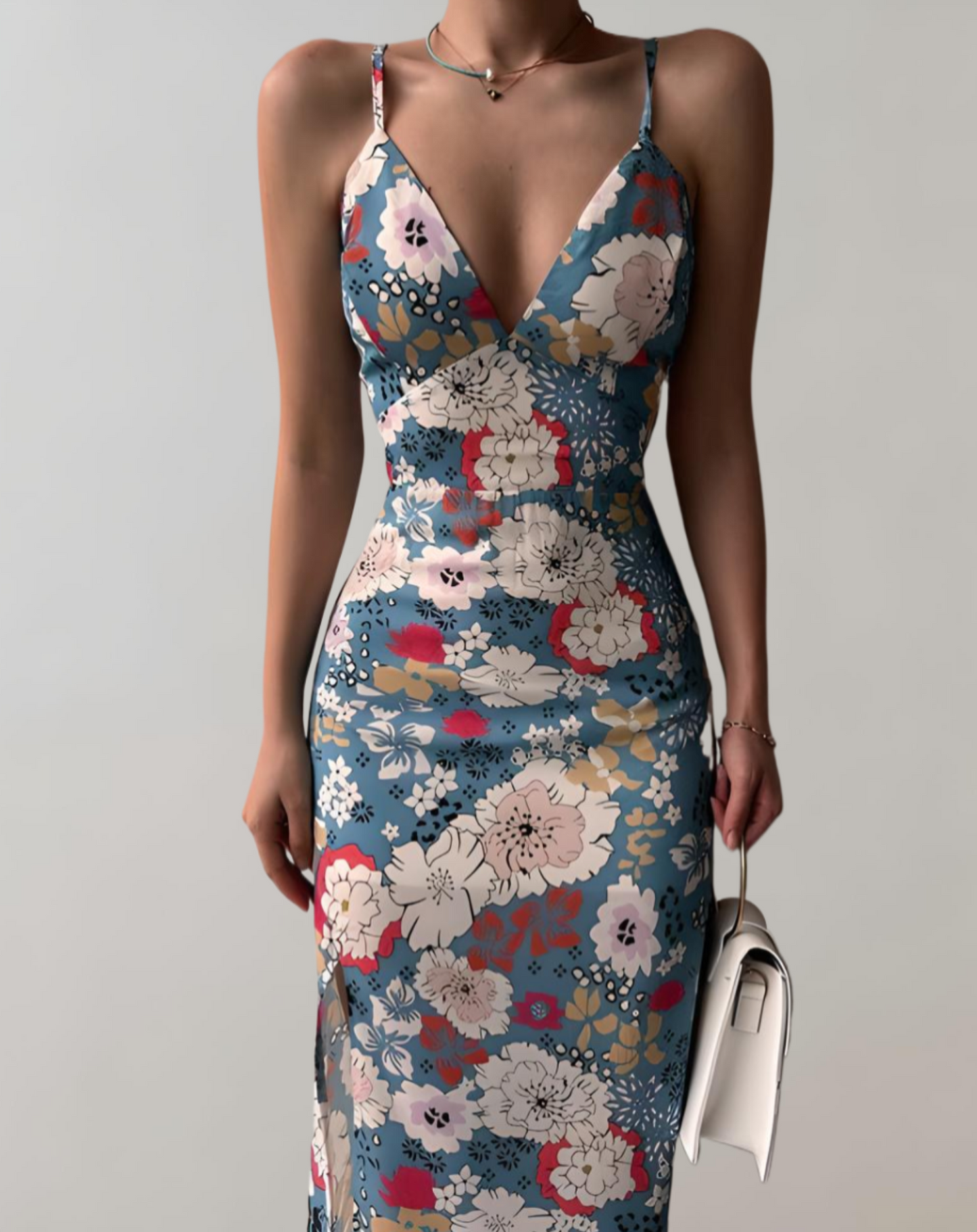 Jasmine - Bloemen Bodycon Midi-Jurk