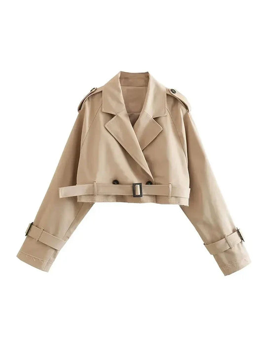 Selinne - Modieuze Cropped Trenchcoat voor Dames